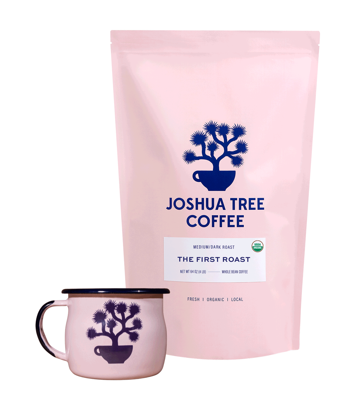 JT Big Bag & Bellied Enamel Mug Bundle – Joshua Tree Coffee Company